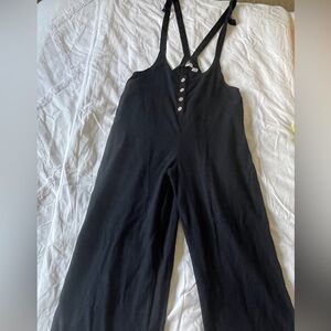 Roxy Black Button-Front Jumpsuit